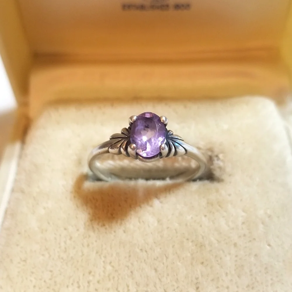 KABANA VTG Designer signed Amethyst Sterling Silver Ring - Picture 3 of 8